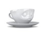 Gesichtertasse "k�ssend" mit Unterteller - Hartporzellan Gesichtertasse "k�ssend" mit Unterteller - Hartporzellan